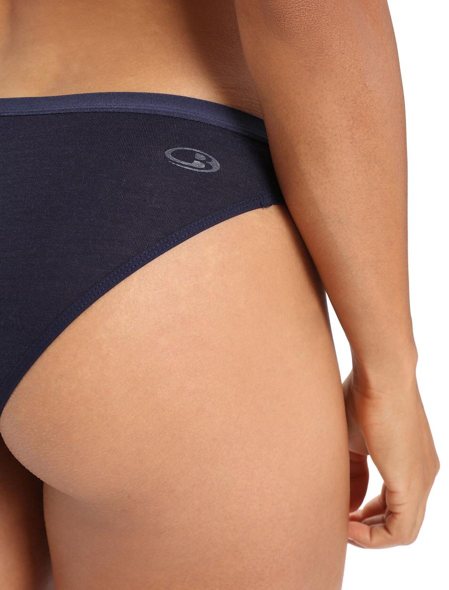 Midnight Navy Icebreaker Merino Siren Bikini Briefs Women's Underwear | AU 1721AHKP